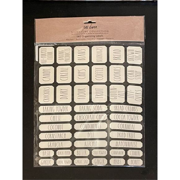 RAE DUNN 180 Organizing Labels
Kitchen • Bathroom • Laundry • Garage • Generic - Picture 9 of 11